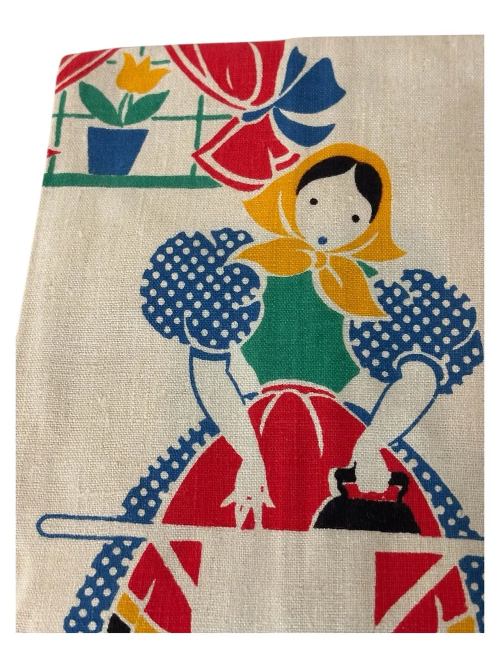 MCM Quality Linens Pure Linen Tea Towel Days Of The Week “Tuesday” Dutch Girl